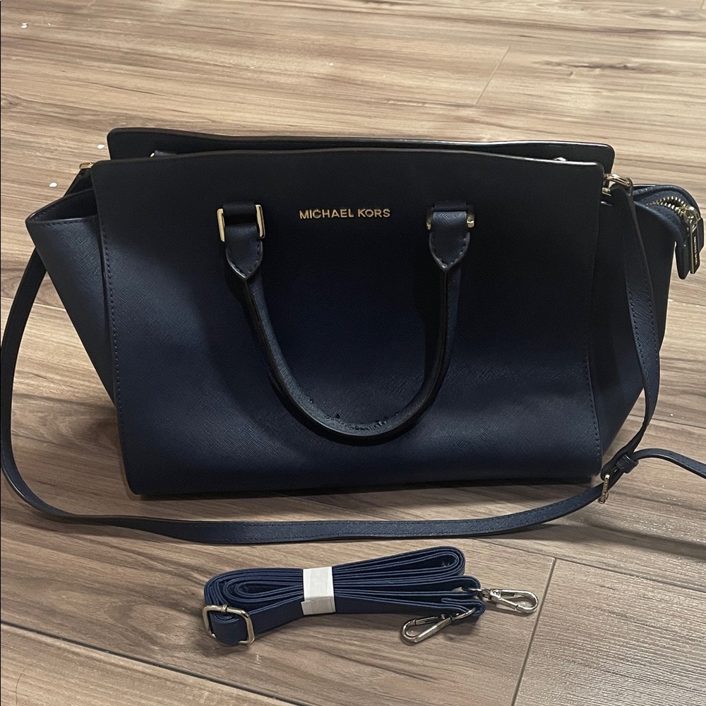 Michael Kors Dark Blue Satchel Bag